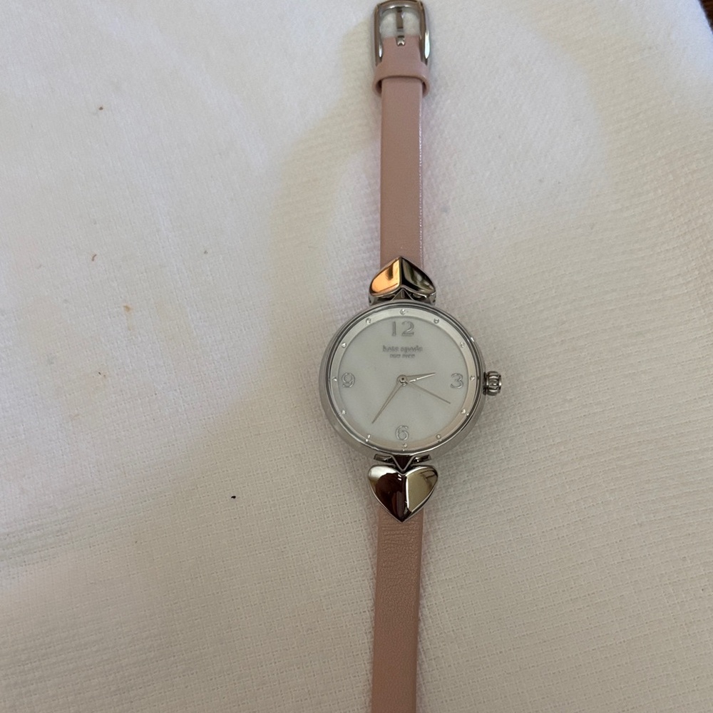 Kate Spade Blush Strap Watch with Silver Accents